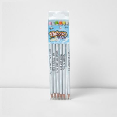 Girls blue unicorn pencils multipack